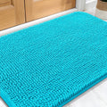 OLANLY Dog Door Mat for Muddy Paws 30x20, Absorbs Moisture and Dirt, Absorbent Non-Slip Washable Doormat, Quick Dry Chenille Mud Mat for Dogs, Entry Indoor Entryway Carpet for Inside Floor, Aqua Blue