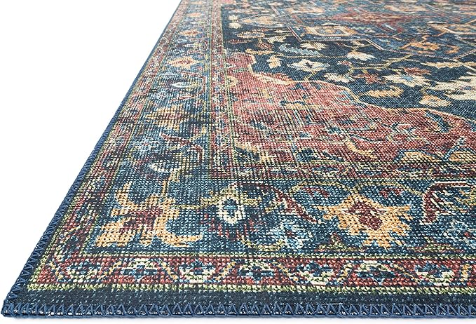 Loloi II Skye Collection SKY-08 Denim/Brick 5'-0" x 7'-6" Area Rug