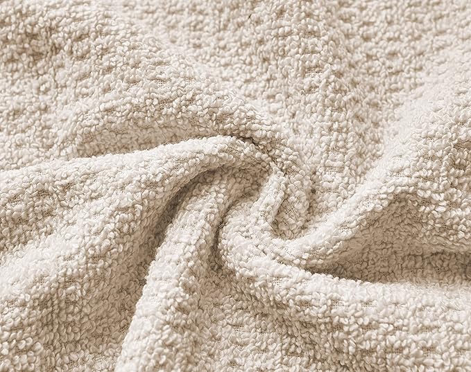 Nautica - Bath Towels, 100% Soft & Absorbent Cotton with Waffle Texture, Highly Absorbent & Quick Dry, Medium Weight Bathroom Towels (Oasis Beige, 8 Piece) (Pack of 6)
