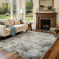 Area Rug Living Room Rugs - 5x7 Washable Large Soft Indoor Neutral Modern Abstract Low Pile Rug Carpet for Bedroom Dining Room Farmhouse Home Office - Brown Rust