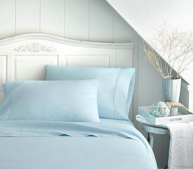 Linen Market Brushed Microfiber Queen Sheet Set 4 Piece – Oeko-TEX Certified Ultra Soft & Wrinkle-Free - 16" Deep Pocket Sheets - Easy Care Queen Size - Aqua
