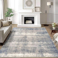 3x5 Rug, Small Area Rug for Living Room, Bedroom, Kitchen, Machine Washable Non-Slip Throw Rug, Modern Abstract Carpet for Entryway Nursery Coffee Table - Durable (Grey/Navy)