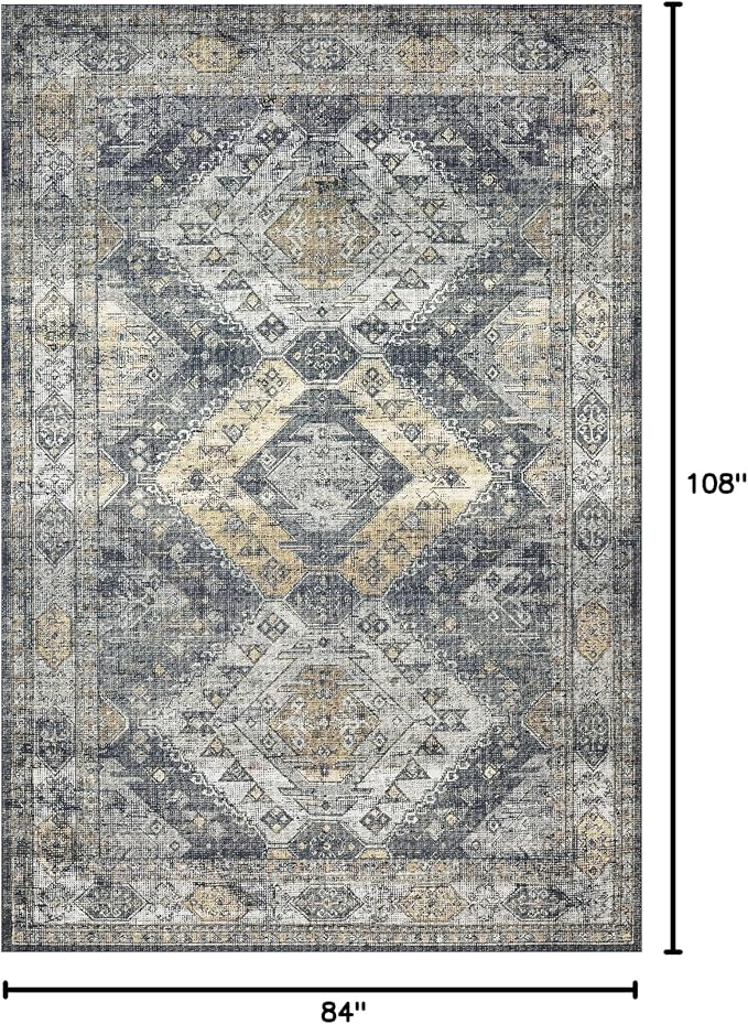 Loloi Skye Collection SKY-09 Graphite/Silver 7' x 9' Oval Area Rug
