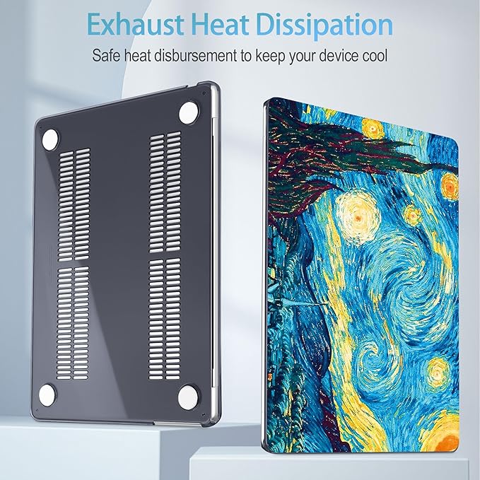 Mektron for 2025 M4 MacBook Air 13.6 Inch A3240 Case Fits 2023 A2681 M2 2024 A3113 M3 Chip with Liquid Retina Display, Printed Plastic Hard Shell Cover for MacBook Air 13.6", Abstract Starry Sky