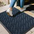 Yimobra Outdoor Mats for Front Door 29.5x17, All-Season Waterproof Doormat Outdoor Entrance, Heavy Duty Non-Slip Outside Door Mat for Garage Patio Proch Entryway Indoor, Blue