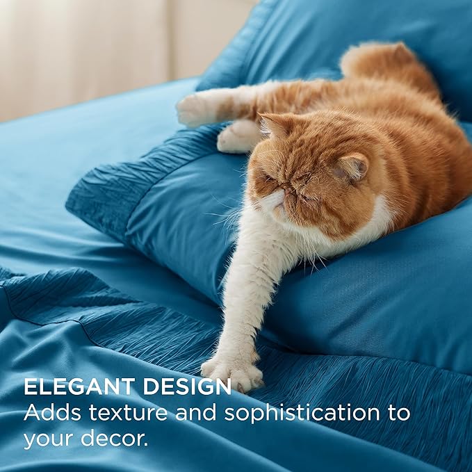 Bedsure Full Size Bed Sheets - 4 Pieces Soft Full Sheet Set - Breathable & Cooling - Hotel Luxury - Easy Care Polyester Microfiber Bedding for Women, Men, Teal Blue