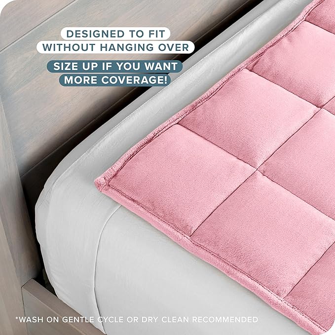 Bare Home Weighted Blanket Queen Size 17lb (60" x 80") for Adults - Minky Fleece - Premium Heavy Blanket Nontoxic Glass Beads (Light Pink, 60"x80")