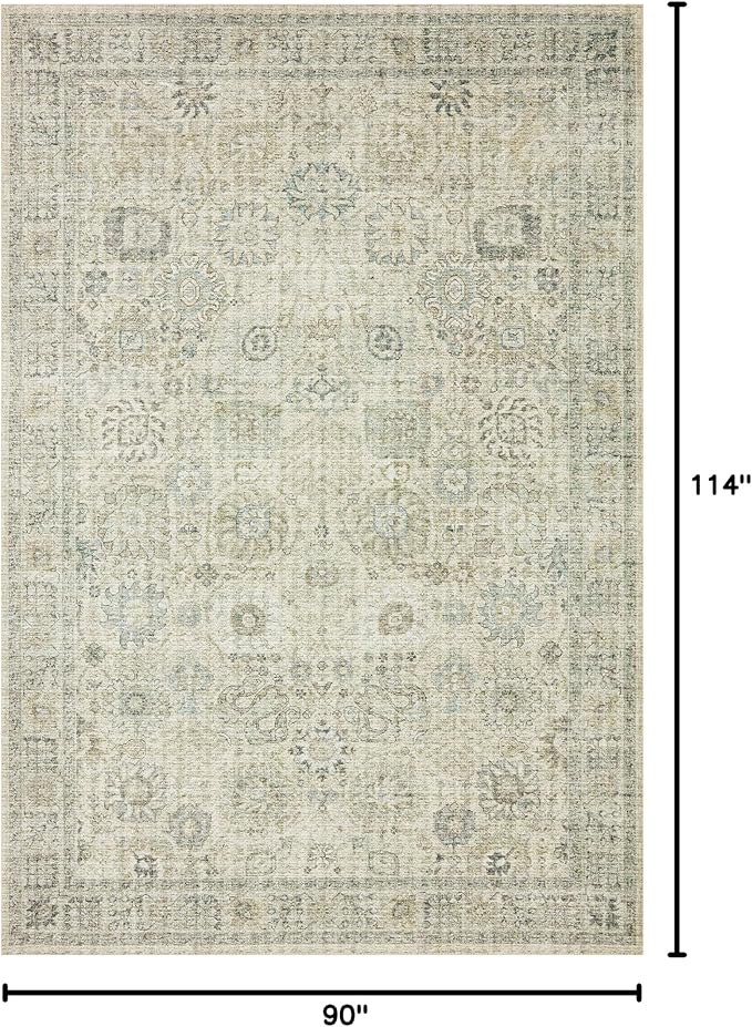Loloi II Skye Collection SKY-14 Natural/Sage 7'-6" x 9'-6" Area Rug