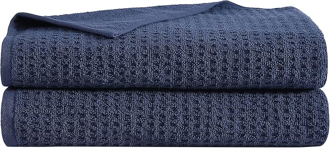 Tommy Bahama - Bath Towels, 100% Soft & Absorbent Cotton with Zero Twist Construction, Medium Weight Bathroom Towels (Northern Pacific Dark Blue, 2 Piece)