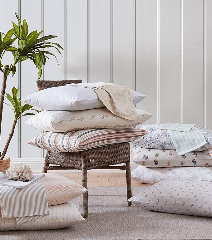 Tommy Bahama - Queen Sheets, Cotton Percale Bedding Set, Crisp & Cool, Stylish Bedding Set (Off The Grid Green, Queen)