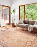 Loloi Layla Collection LAY-16 Natural/Spice 2'-0" x 5'-0" .13" Thick Accent Rug, Soft, Durable, Vintage Inspired, Distressed, Low Pile, Non-Shedding, Easy Clean, Printed, Living Room Rug