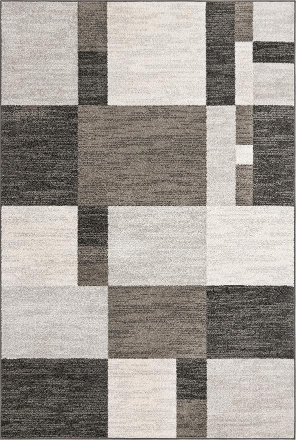 Unique Loom Autumn Collection Area Rug - Providence (6' 1" x 9' Rectangle, Gray/ Ivory)