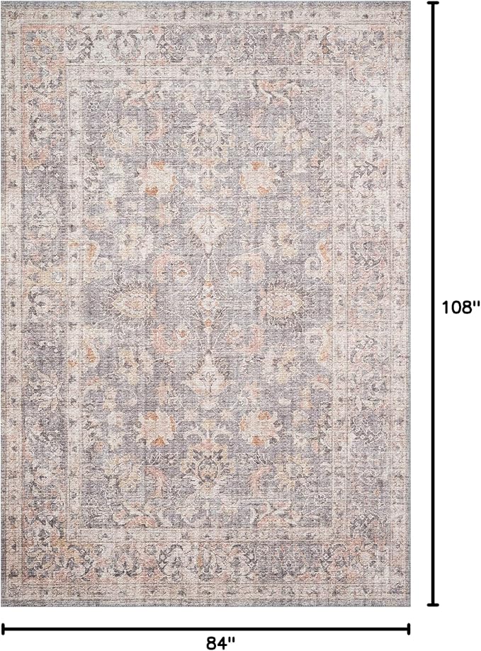 Loloi Skye Collection SKY-01 Grey/Apricot 7' x 9' Oval Area Rug