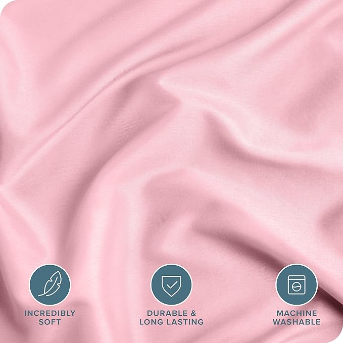 Bare Home Bedding Duvet Cover Extra Long Size - Premium 1800 Super Soft Collection - Lightweight, Cooling - Soft Breathable Bedding Duvet Cover (Twin/Twin XL, Light Pink)