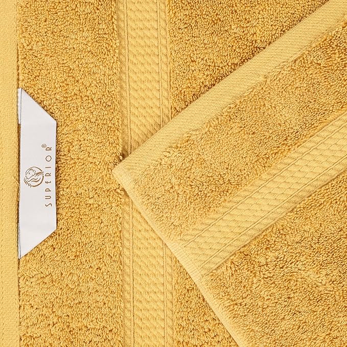 Superior Egyptian Cotton Pile Bath Towels, Ultra Soft Luxury Towel, Thick Plush Essentials, Absorbent Heavyweight, Guest Bath, Hotel, Resort, Spa, Pool, Home Bathroom, Shower Basics, Set of 4, Gold