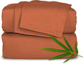 Pure Bamboo Twin Sheets, Genuine 100% Organic Viscose Derived from Bamboo Bed Sheet Set, Luxuriously Soft & Cooling, Double Stitching, 2 Year Quality Promise (Twin, Terracotta)