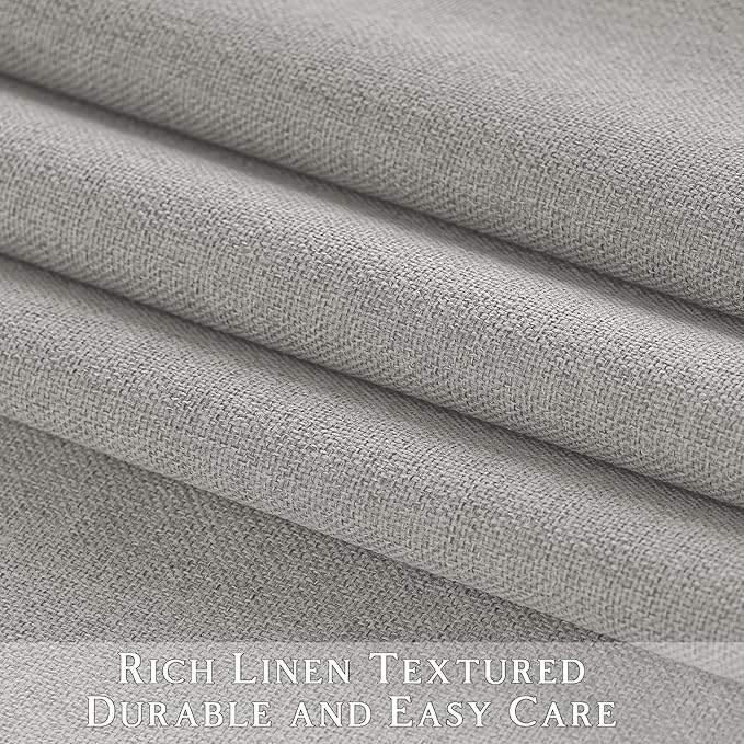 ChrisDowa 100% Blackout Light Grey Solid Curtains 84 Inches Long 2 Panels for Bedroom Living Room,Farmhouse Room Darkening Thermal Insulated Soundproof Grommet Top Window Treatment Drapes,52x84