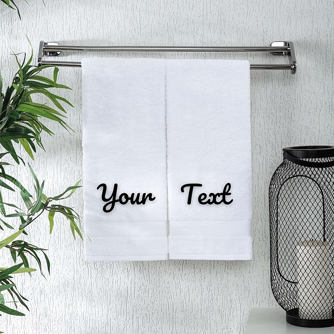 Personalized Towels - Customized Turkish Cotton Towel Set, Monogrammed Towels with Initials, Name & Embroidery, Idea for Weddings, Bridal Showers, Anniversaries, Housewarming, New Home