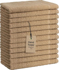 Basic Hand Towels 16x26 Inches – Pack of 12 – Beige Color – Soft and Absorbent Multipurpose Cotton Towels for Bathroom, Spa, Gym, Salon, Hotel, and Everyday Use