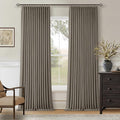 Taupe Grey 120 Inch Blackout Pinch Pleated Curtains 2 Panel Set for Living Room Darkening Thick Linen Textured 100% Black Out Drapes 120 Inches Long Pinch Pleat Light Blocking Bedroom Grayish Brown