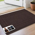 JSEI Entryway Rugs Doormat 20"x32", Non-Slip Dirt Trapper Door Mats Indoor, Washable Absorbent and Stain Resist Welcome Floor Mat for Front Door, Dog Door Mat, Muddy Wet Shoes & Paws, Brown