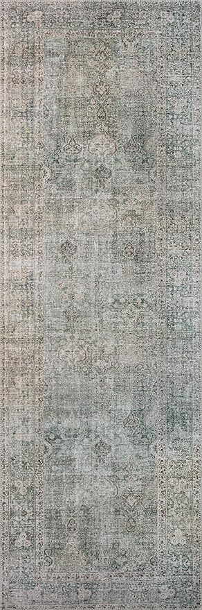 Loloi Chris Loves Julia Jules Collection JUL-08 Emerald/Antique Ivory 8'-6'' x 11'-6'', .13" Pile Height, Area Rug