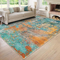 Lahome Modern Abstract Area Rugs 9x12 Living Room Rug, Washable Rugs for Living Room Bedroom Low Pile Non Slip, Colorful Large Soft Indoor Carpet for Dining Room Table Apartment Classroom
