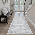 Runner Rug 2'x6' Washable Non-Slip Runner Rugs for Kitchen Bathroom Laundry Room Grey Vintage Floor Carpet Runners for Hallway Entryway