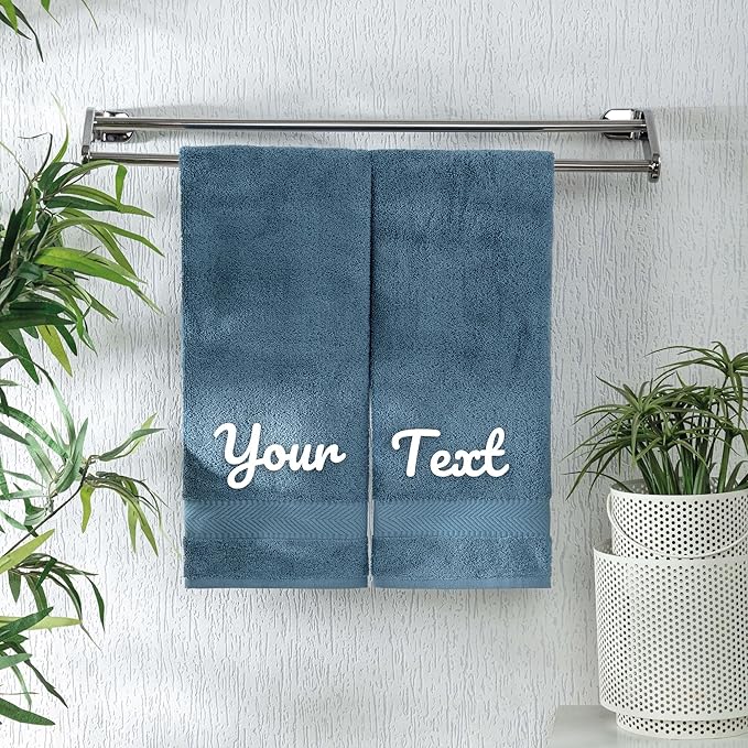 Personalized Towels - Customized Turkish Cotton Towel Set, Monogrammed Towels with Initials, Name & Embroidery, Idea for Weddings, Bridal Showers, Anniversaries, Housewarming, New Home