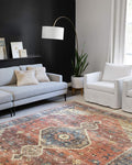 Loloi Skye Collection SKY-11 Rust/Blue 2'-6" x 7'-6" Runner Rug