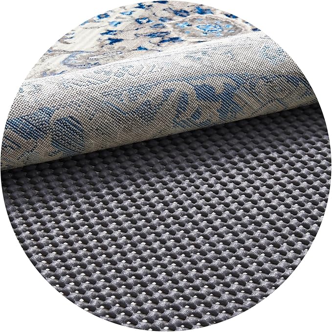 Veken 4 Ft Round Rug Pad Gripper for Hardwood Floors, Circle Non Slip Rug Pads for Area Rugs, Thick Dark Grey Rug Grippers for Tile Floors, Under Carpet Anti Skid Mat, Keep Your Rugs Safe and in Place