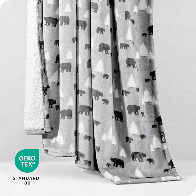Bare Home Sherpa Fleece Blanket - Twin/Twin Extra Long - Blanket for Bed, Sofa, and Couch - Warm & Lightweight - Fluffy & Soft - Reversible (Twin/Twin XL, Kodiak)