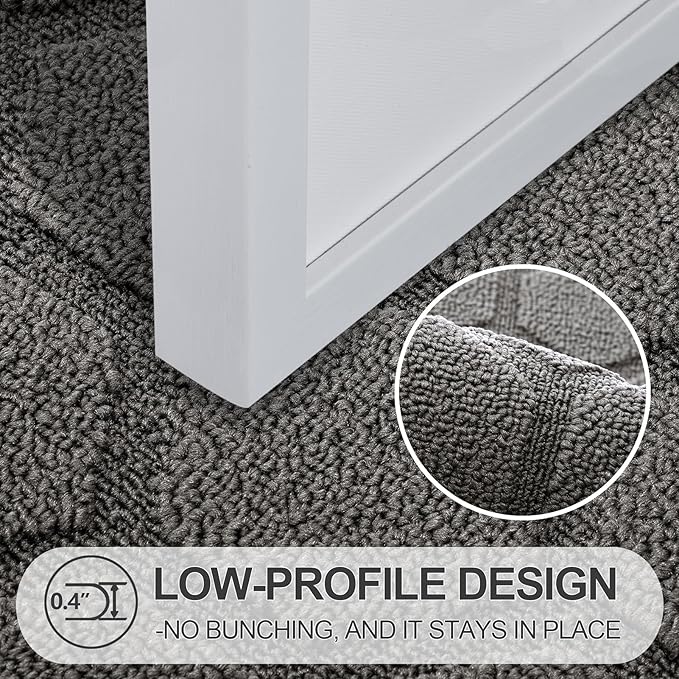 FONEYI Indoor Door Mat, Entrance Rug 24" x 36" Non-Slip Rubber Backing, Machine Washable Entry Rug, Low Profile Absorbent Dirt Trapper Doormat Inside Floor Mats for Entryway, Grey