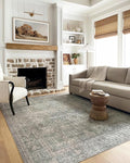 Loloi Chris Loves Julia Jules Collection JUL-08 Emerald/Antique Ivory 7'-6'' x 9'-6'', .13" Pile Height, Area Rug