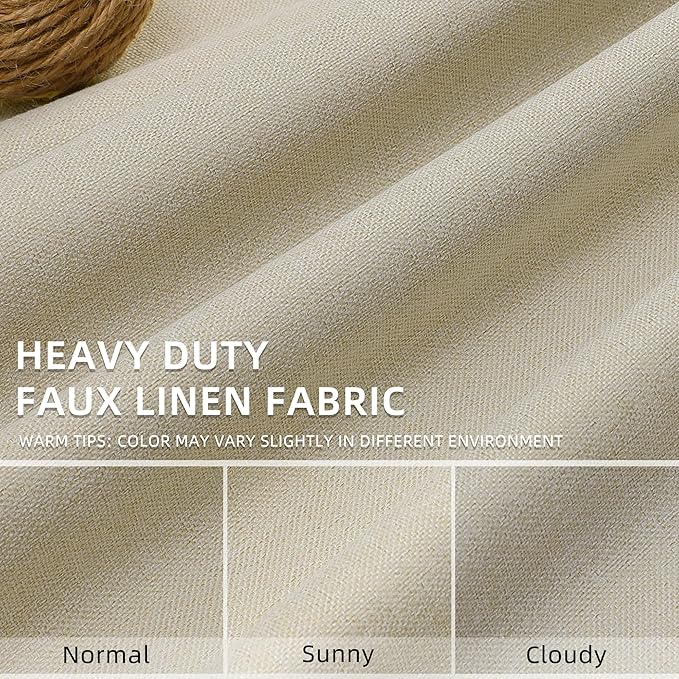 ChrisDowa 100% Blackout Tan Solid Curtains 63 Inches Long 2 Panels for Bedroom Living Room,Farmhouse Room Darkening Thermal Insulated Soundproof Grommet Top Window Treatment Drapes,52x63