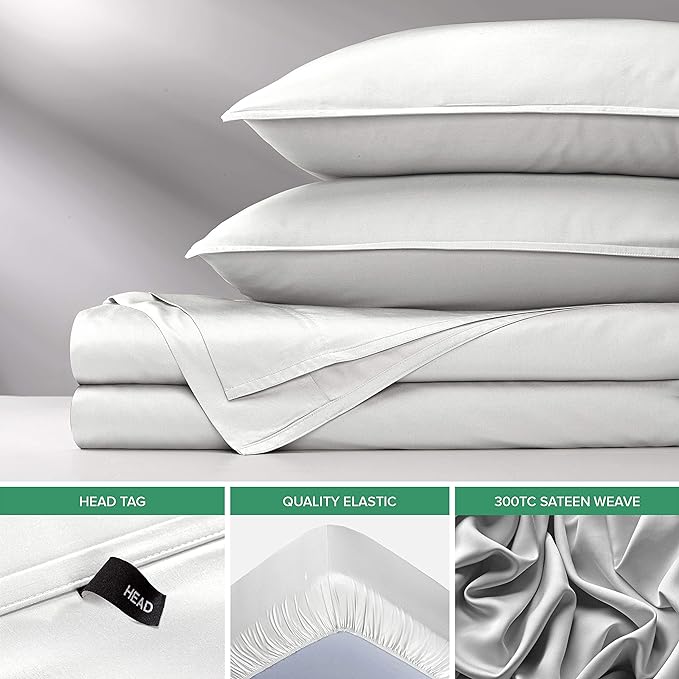 Pure Bamboo Full Sheets, Genuine 100% Organic Viscose Derived from Bamboo Bed Sheet Set, Luxuriously Soft & Cooling, Double Stitching, 2 Year Quality Promise (Full, White)