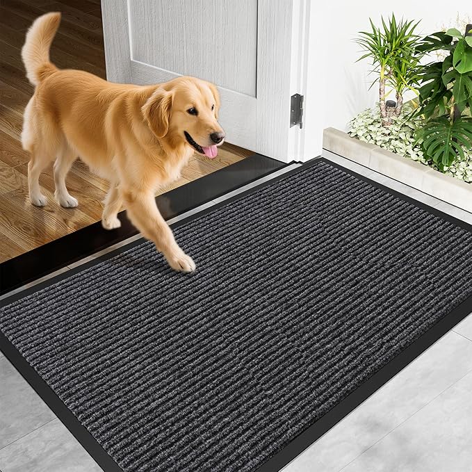 Front Door Mat, 72" x 24" Heavy Duty Indoor Outdoor Doormat, Non-Slip Welcome Mats for Entryway, Rubber Backing Low Profile Commercial Door Mats