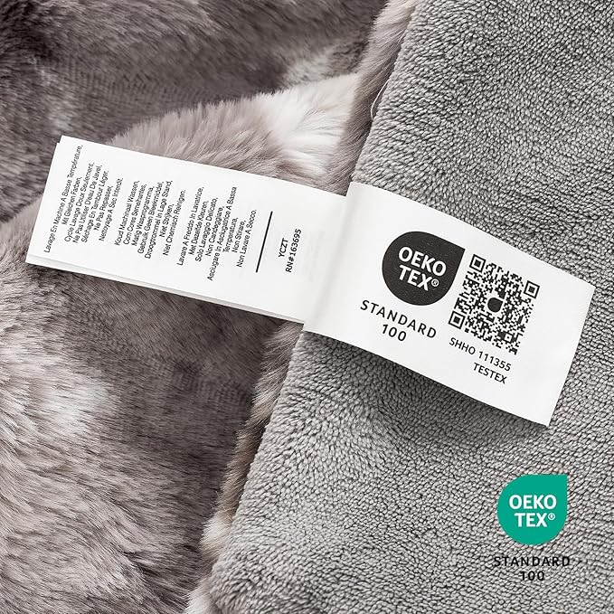 Cozy Bliss Faux Fur Throw Blanket for Couch, Fuzzy Soft Plush Thick Striped Blanket for Sofa Bedroom Living Room, 60 * 80 Inches Tie-dye Grey