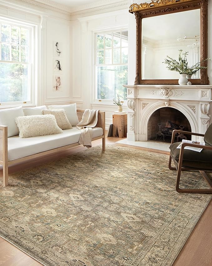 Loloi Margot Collection MAT-04 Antique/Sage 8'-6" x 11'-6" Area Rug feat. CloudPile, No-Shed Easy Clean Large Patterned Area Rug for Living Room, Bedroom, Dining Area