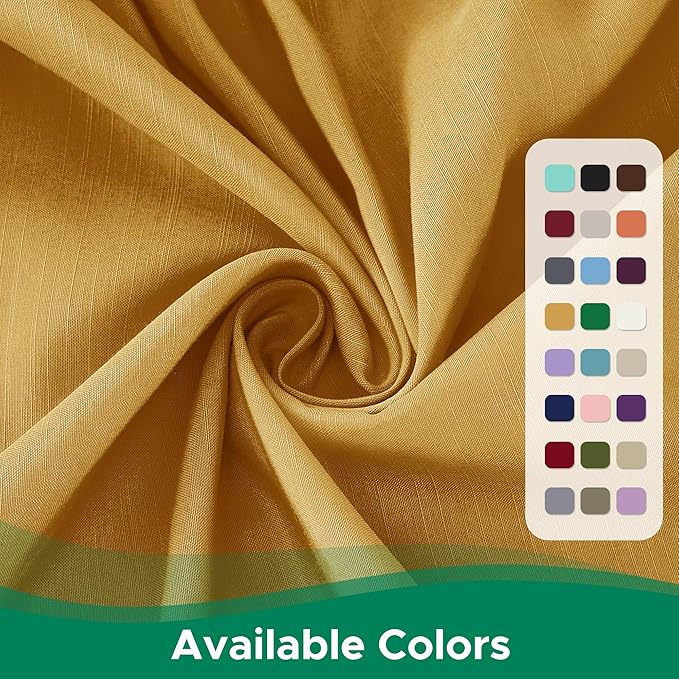 Biscaynebay Wrap Around Bed Skirts for King & Cal King Beds 21" Long Drop, Gold Adjustable Elastic Dust Ruffles Easy Fit Wrinkle Resistant Silky Luxurious Fabric Machine Washable