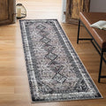 Keen Home Design 2x12 Rug - Machine Washable Runner Rug with Non-Slip Backing, Ideal for Hallway, Entryway, Kitchen, Laundry Room - Vintage, Easy Clean, Durable, Low Pile - (2'6" x 12')
