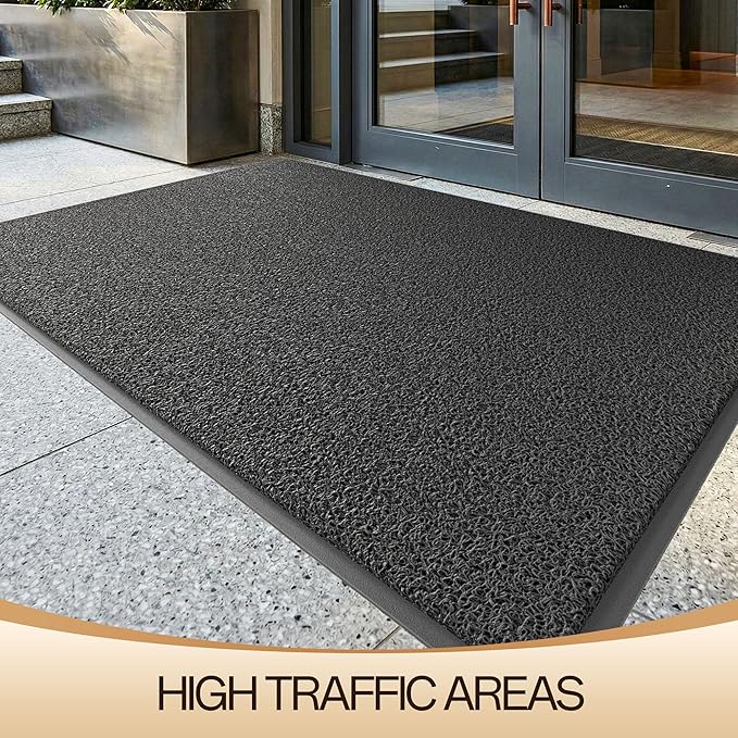 Amyracel Front Door Mat Indoor Outdoor Entrance, 24" x 48" All-Season Waterproof Doormat for Enterway, Heavy Duty Commercial Floor Mat, Fade Resistant, Rubber Back, Low Profile, Easy Clean