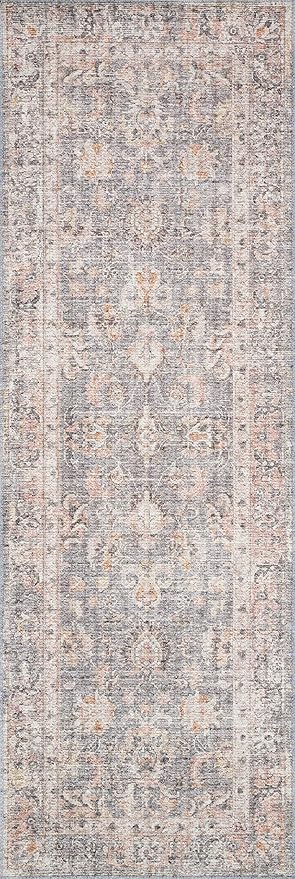 Loloi Skye Collection SKY-01 Grey/Apricot 8'-0" x 8'-0" Round Area Rug