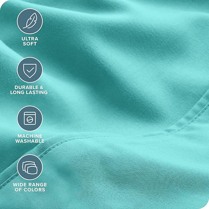 Bare Home Hotel Luxury King Sheet Set, Extra Soft - 6 Piece Set - Deep Pockets - Easy Fit - Cooling & Breathable - Wrinkle, Fade, Stain Resistant - Includes 4 Pillowcases (King, Turquoise)