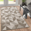 Indoor Doormat 36"x 59", Absorbent Front Back Door Mat Floor Mats, Rubber Backing Non Slip Door Mats Inside Mud Dirt Trapper Entrance Front Door Rug Carpet, Machine Washable Low Profile-Brown Geome