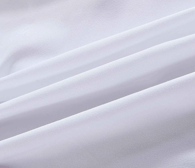 Sheets & Beyond Wrap Around Solid Microfiber Luxury Hotel Quality Fabric Bedroom Gathered Ruffled Bedding Bed Skirt 14 Inch Drop (King, White)