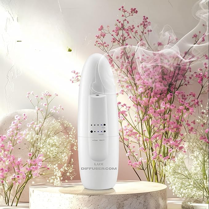 Lux Diffuser – Plug-in Waterless Essential Oil Diffuser, Nanotechnology, Silent Wall Scent Machine for Home & Office, Up to 500 Sq. Ft Coverage (Diffuser Without Scent)