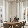 Extra Wide Pinch Pleat Curtains 120 Inches Long for Patio Sliding Glass Door Natural Linen 60 Inch Wide Curtain Memory Trained Pleated Drapes Hooks Rings 60x120 Curtain for Large Window 1 Panel