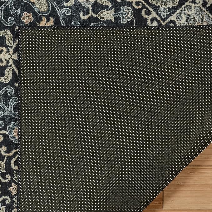 Gertmenian Indoor Boho Rug - 2x6 Runner, Non Slip, Super Strong, Ideal for High Traffic Areas in Entryway, Bedroom, Kitchen - Tanis, Anthrocite, 28527