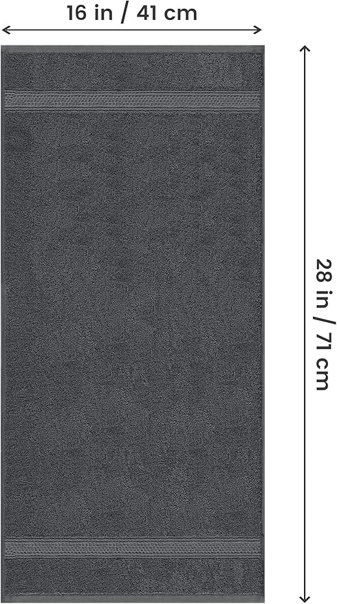 Utopia Towels 6 Pack Premium Hand Towels Set, 16 by 28 inches, 100% Ring Spun Cotton, Ultra Soft and Highly Absorbent 600GSM Towels for Bathroom, Gym, Shower, Hotel, and Spa, Grey
